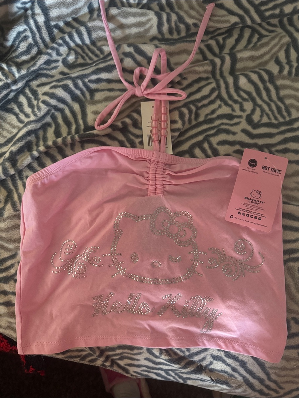 Hello Kitty Rhinestone Girls Halter Top - Picture 5 of 8